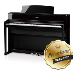 Bild von Kawai CA-701 EP Digitalpiano Schwarz Hochglanz - Premium-Sparpaket