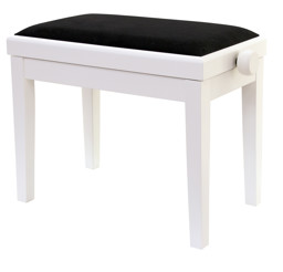 Zeige Details für Deluxe Klavierbank höhenverstellbar - Weiß Matt / Polster Schwarz Bild von Deluxe Klavierbank höhenverstellbar - Weiß Matt / Polster Schwarz
