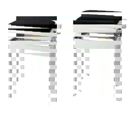 Zeige Details für Deluxe Klavierbank höhenverstellbar - Weiß Hochglanz / Polster Schwarz Bild von Deluxe Klavierbank höhenverstellbar - Weiß Hochglanz / Polster Schwarz