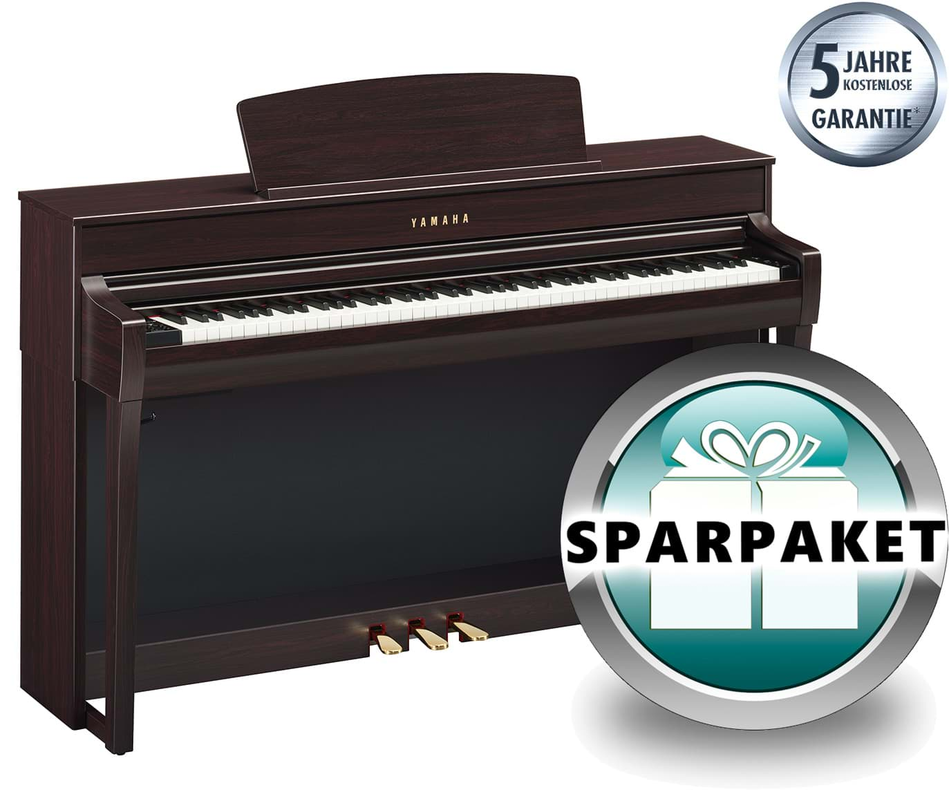 Bild von Yamaha CLP-745 R Digitalpiano Rosenholz - SPARPAKET