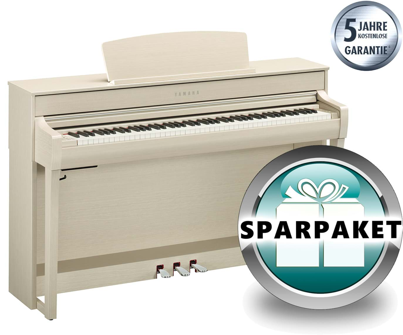 Bild von Yamaha CLP-745 WA Digitalpiano White Ash - SPARPAKET