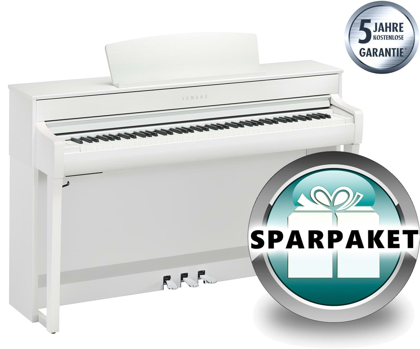 Bild von Yamaha CLP-745 WH Digitalpiano Weiß Matt - SPARPAKET