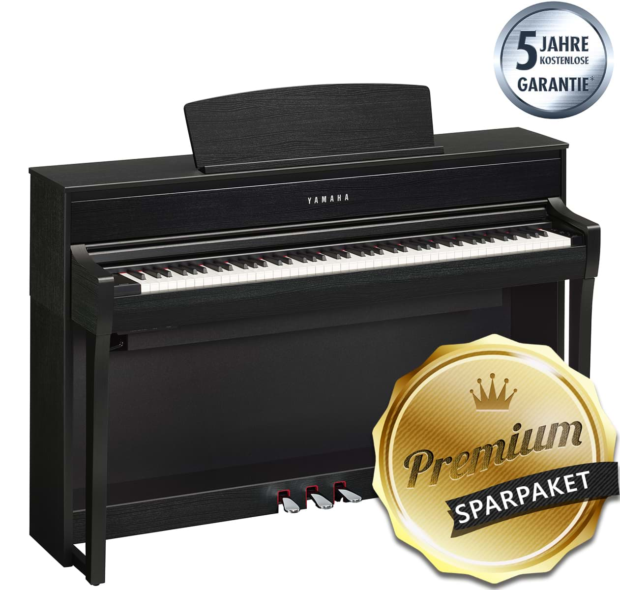 Bild von Yamaha CLP-775 B Digitalpiano Schwarz Matt - PREMIUM-SPARPAKET