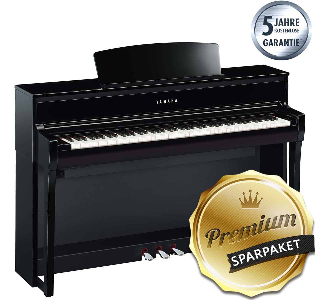 Bild von Yamaha CLP-775 PE Schwarz Hochglanz - Premium-Sparpaket inkl. Aufbau