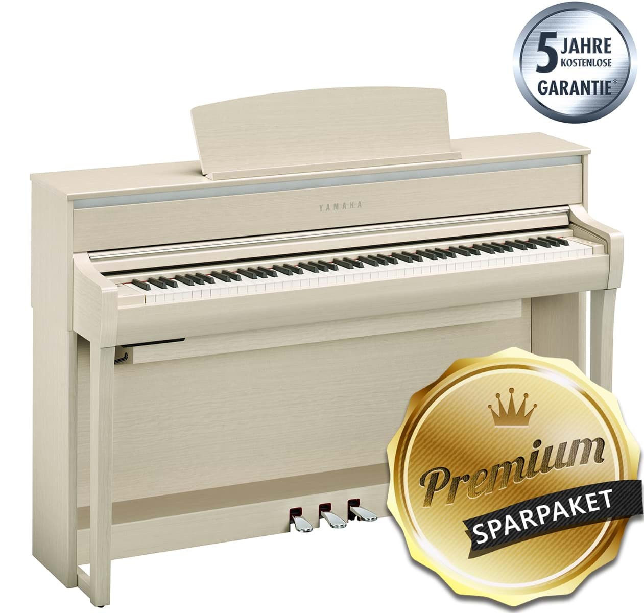 Bild von Yamaha CLP-775 WA Digitalpiano White Ash - Premium-Sparpaket