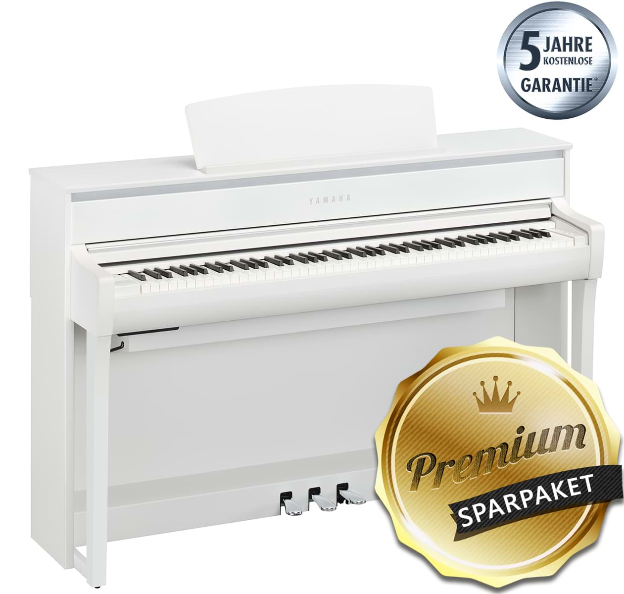 Bild von Yamaha CLP-775 WH Digitalpiano Weiß Matt - Premium-Sparpaket