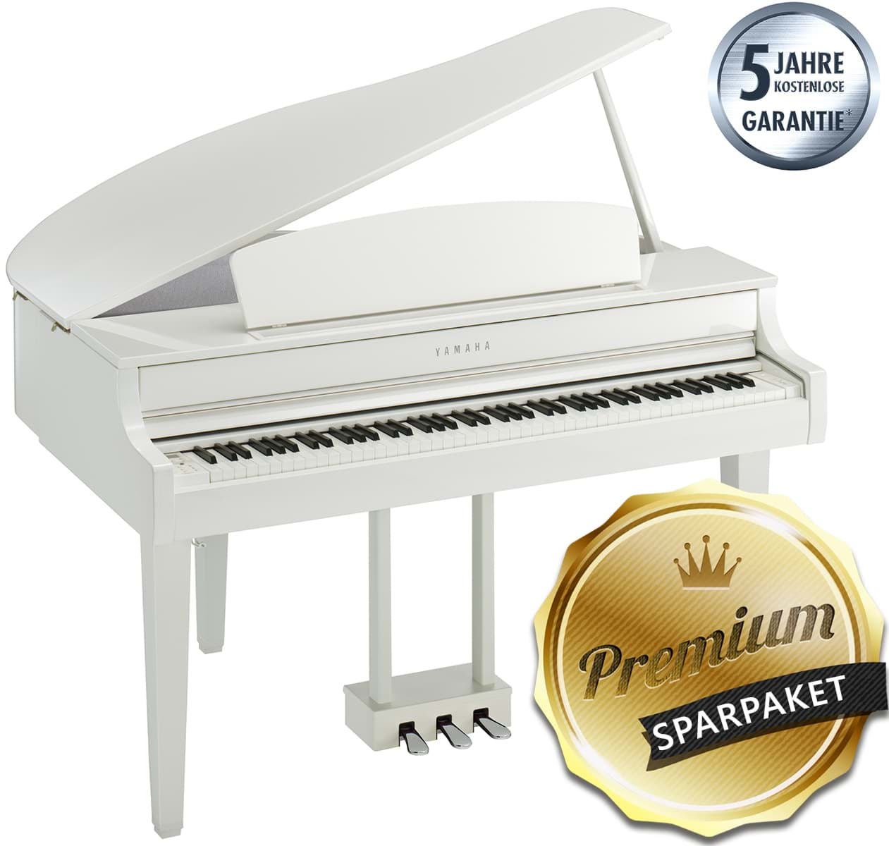 Bild von Yamaha CLP-765GP PWH Digitalpiano Weiß Hochglanz - Premiumsparpaket