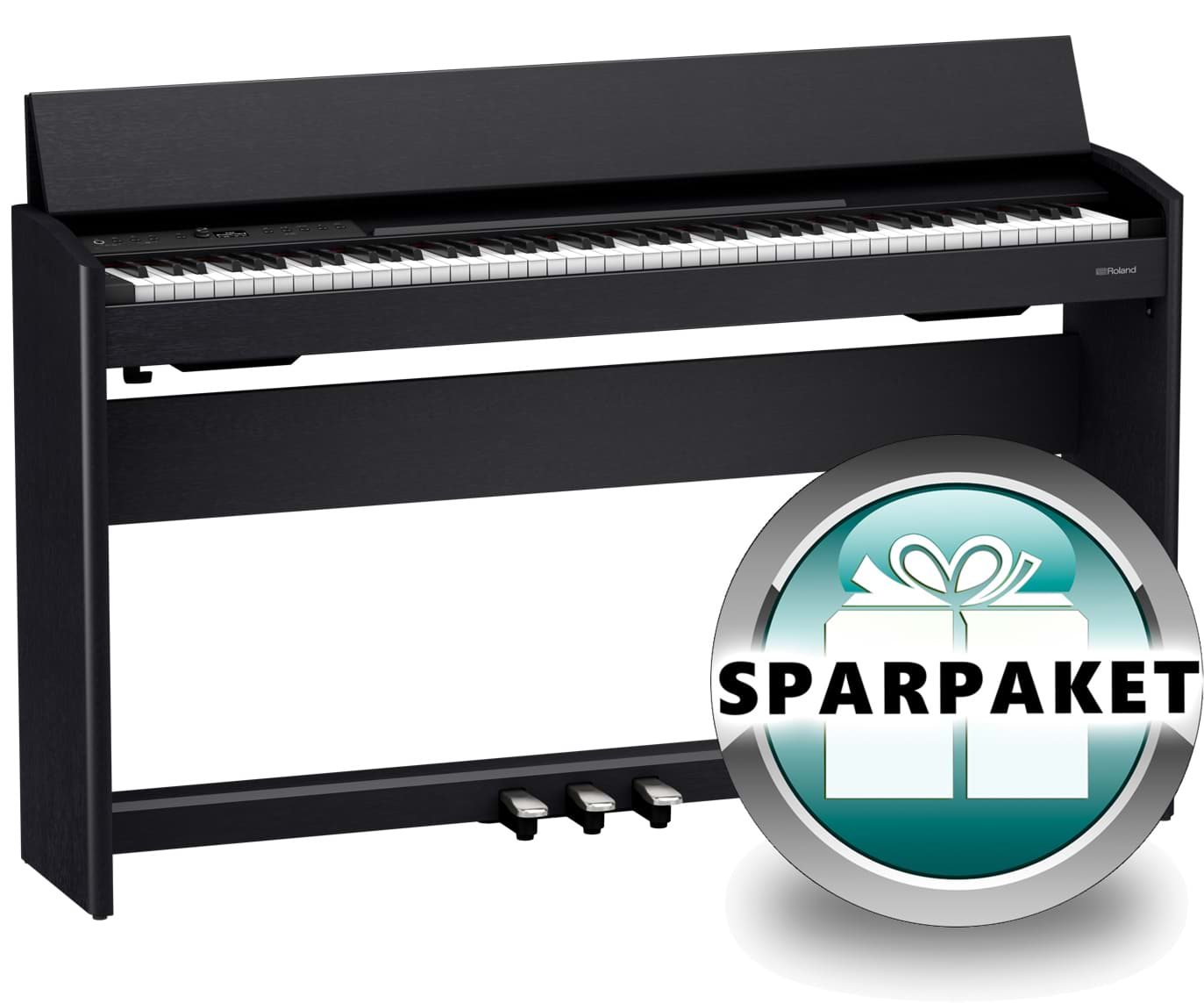 Bild von Roland F-701 CB Digitalpiano Schwarz Matt - Sparpaket