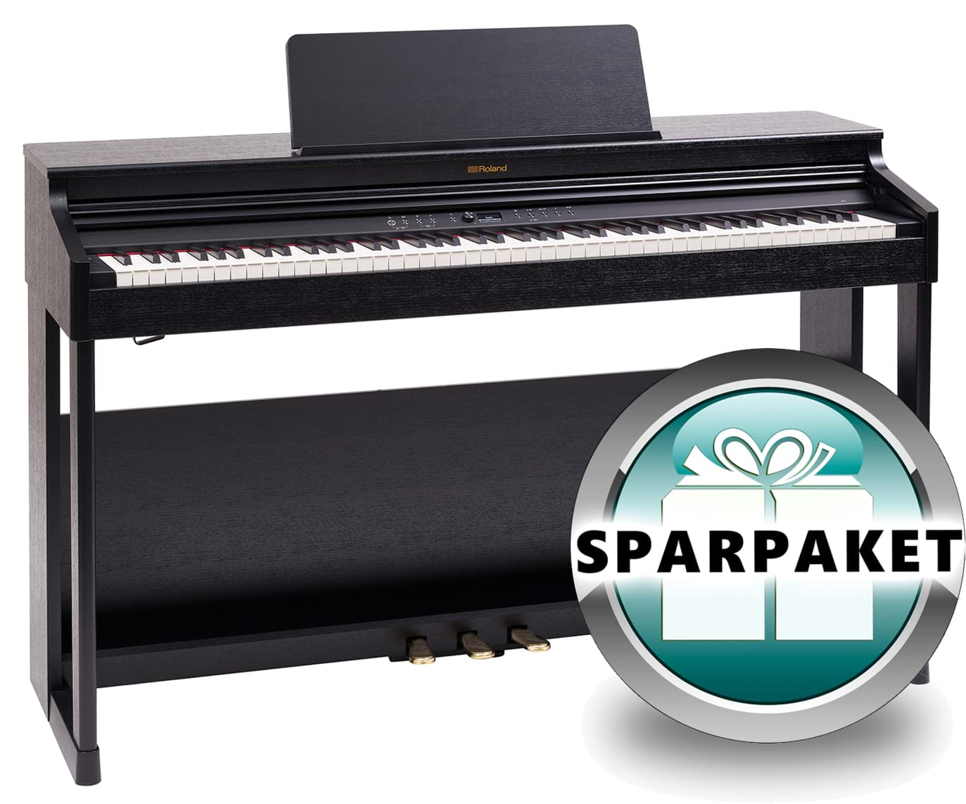 Bild von Roland RP-701 CB Digitalpiano Schwarz Matt - Sparpaket