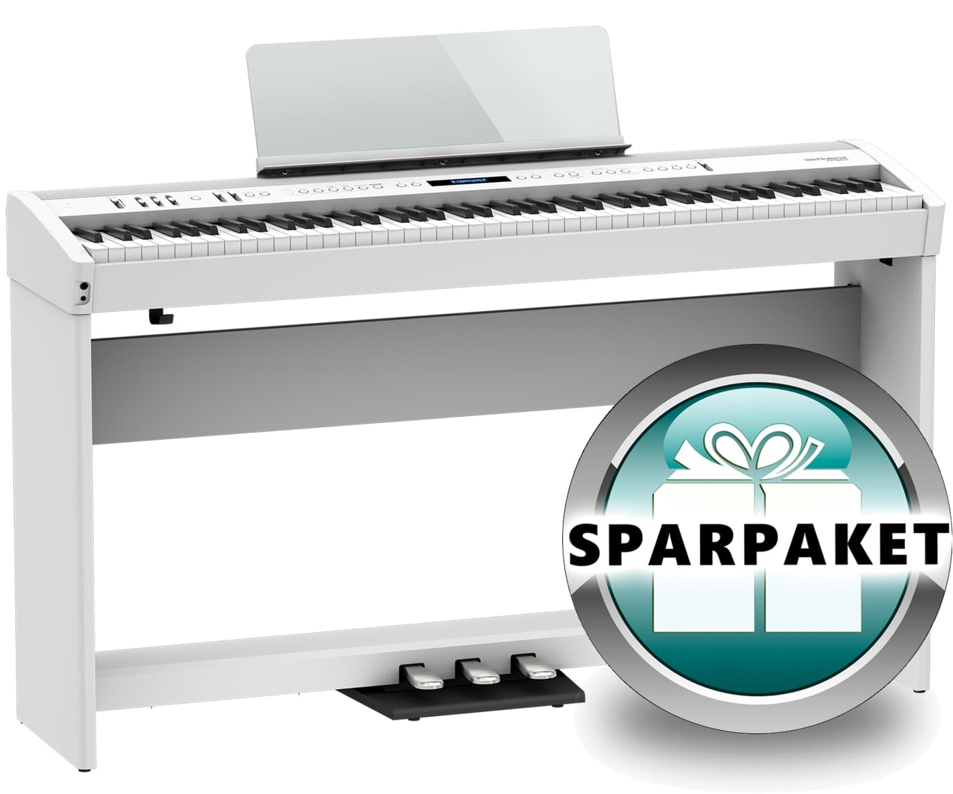 Bild von Roland FP-60X WH Digitalpiano Weiß - Sparpaket