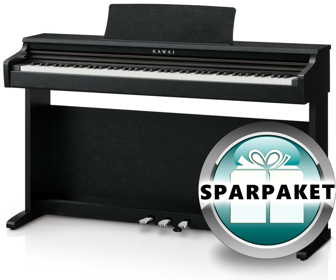 Bild von Kawai KDP-120 B Digitalpiano Schwarz Matt - Sparpaket