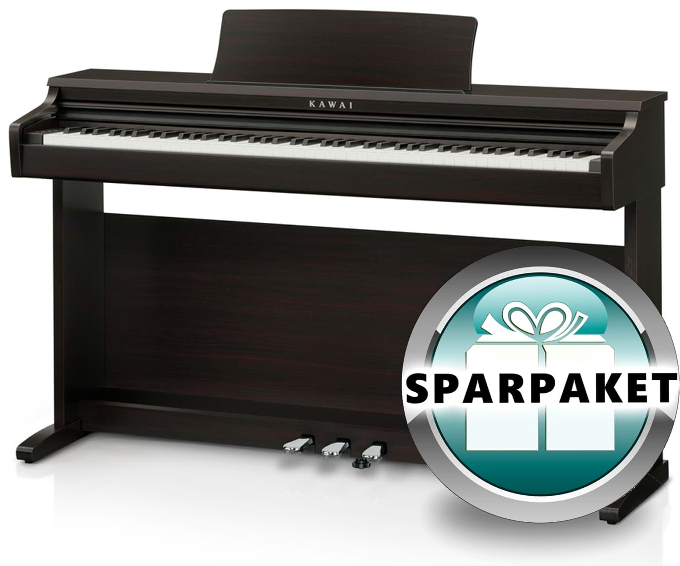 Bild von Kawai KDP-120 R Digitalpiano Rosenholz - Sparpaket