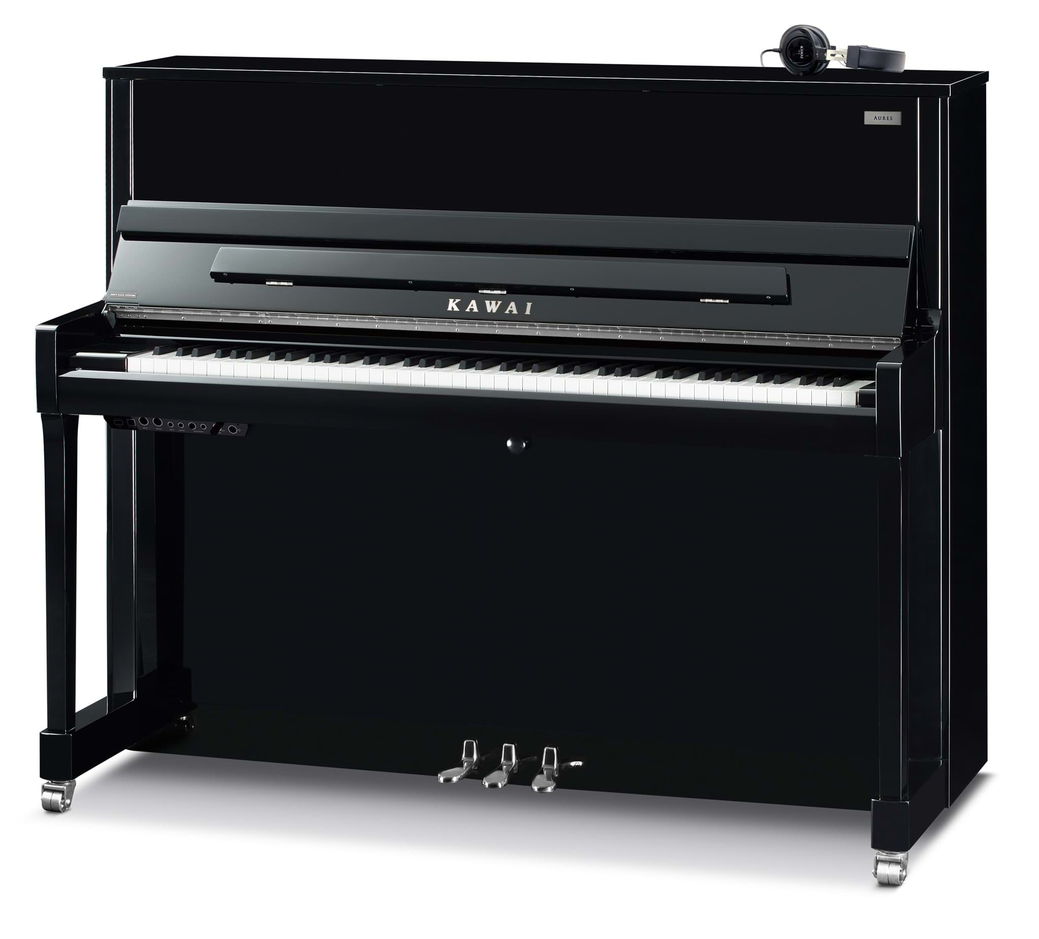 Bild von Kawai K-300 AURES 2 EP Silber Hybrid-Klavier - Schwarz Hochglanz