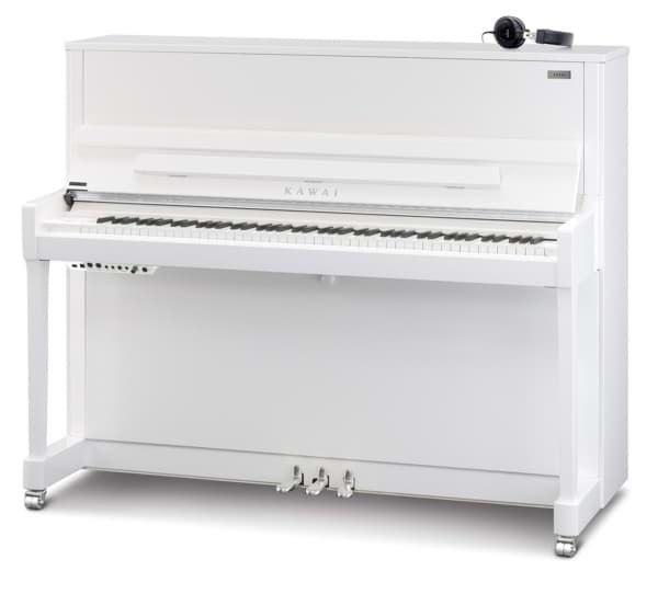 Bild von Kawai K-300 AURES 2 WHP Silber Hybrid-Klavier - Weiß Hochglanz