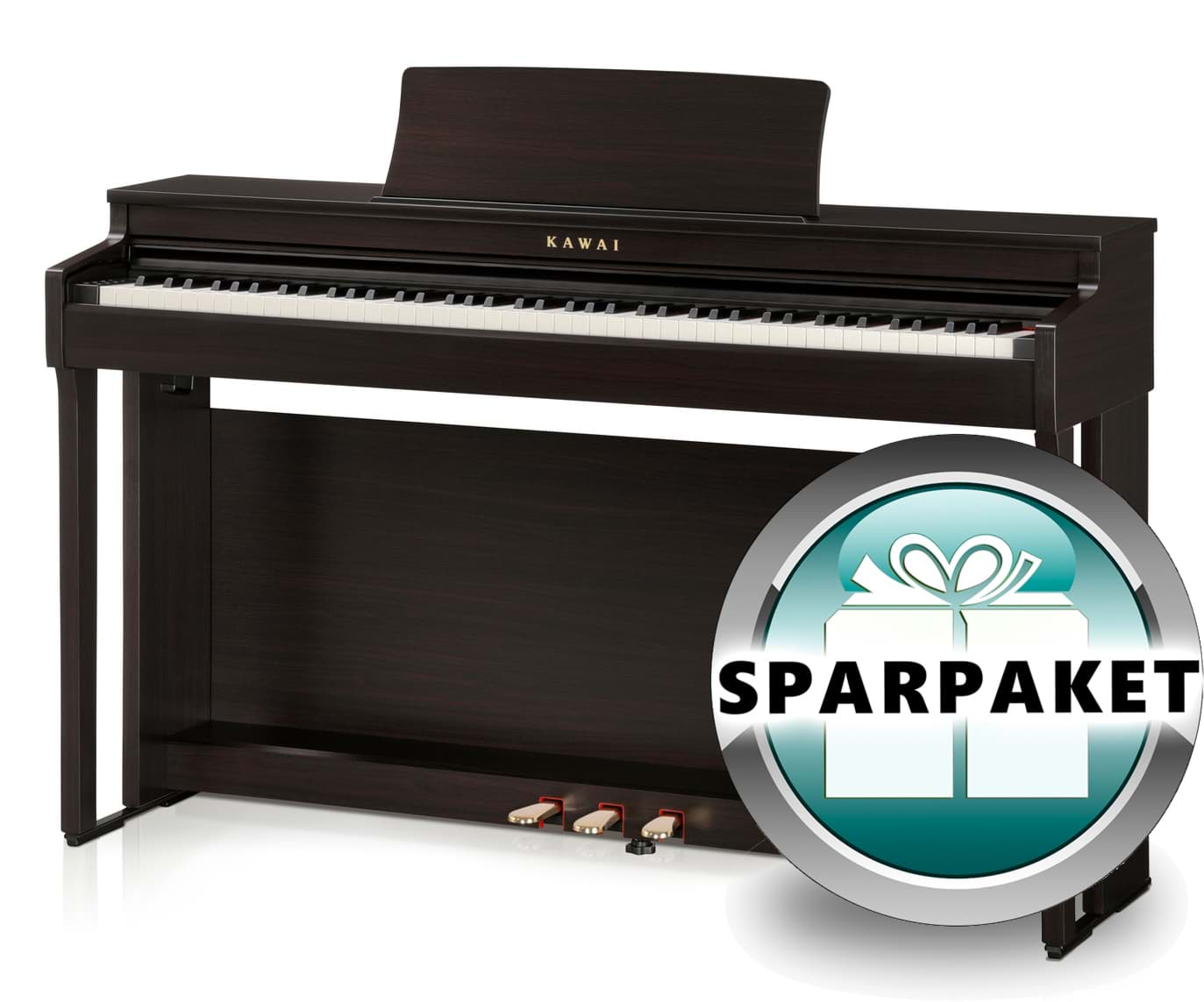 Bild von Kawai CN-201 R Digitalpiano Rosenholz - Sparpaket