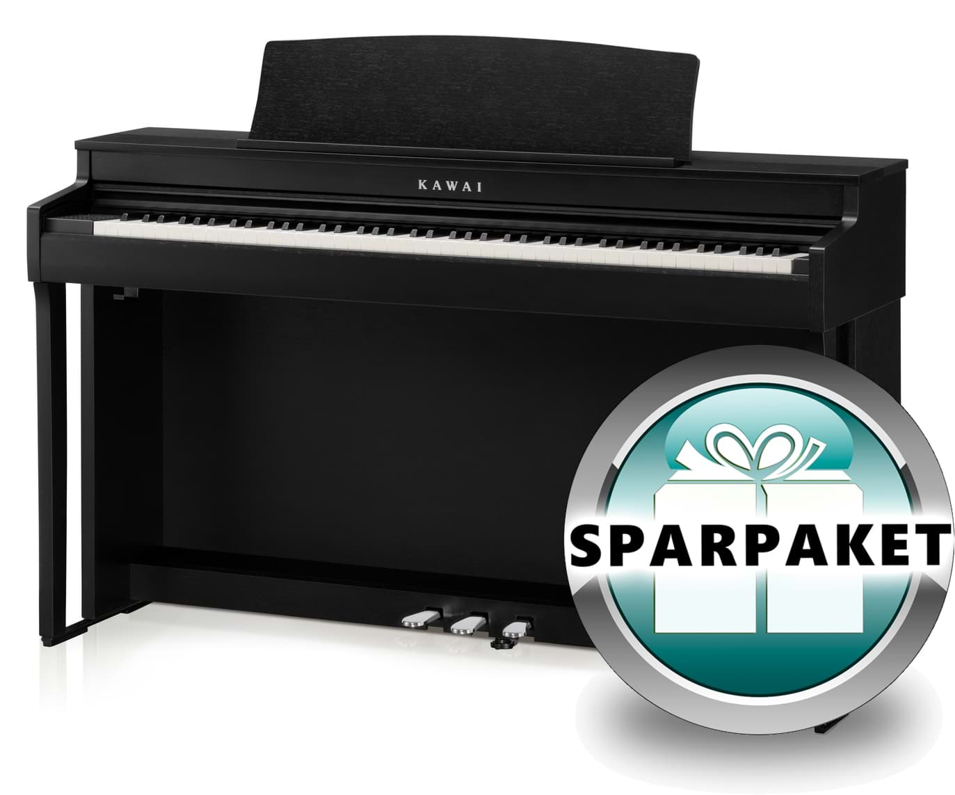 Bild von Kawai CN-301 B Digitalpiano Schwarz Matt - Sparpaket