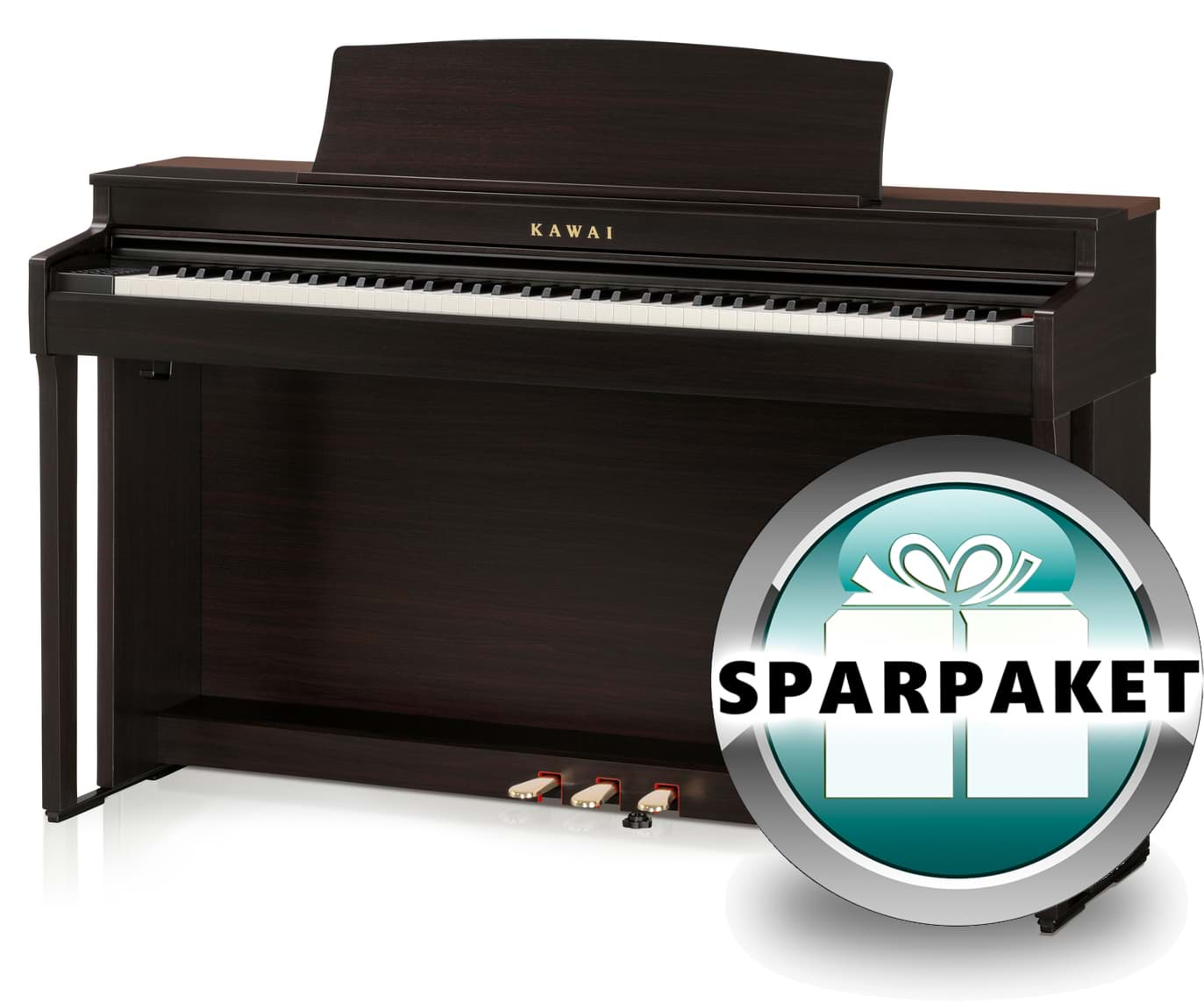 Bild von Kawai CN-301 R Digitalpiano Rosenholz - Sparpaket