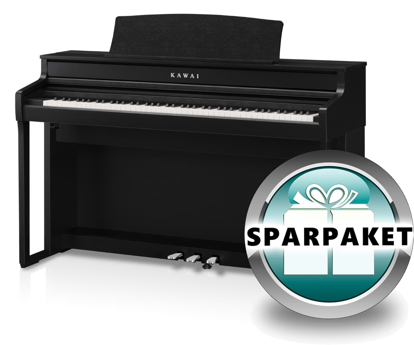 Bild von Kawai CA-501 B Digitalpiano Schwarz Matt - Sparpaket