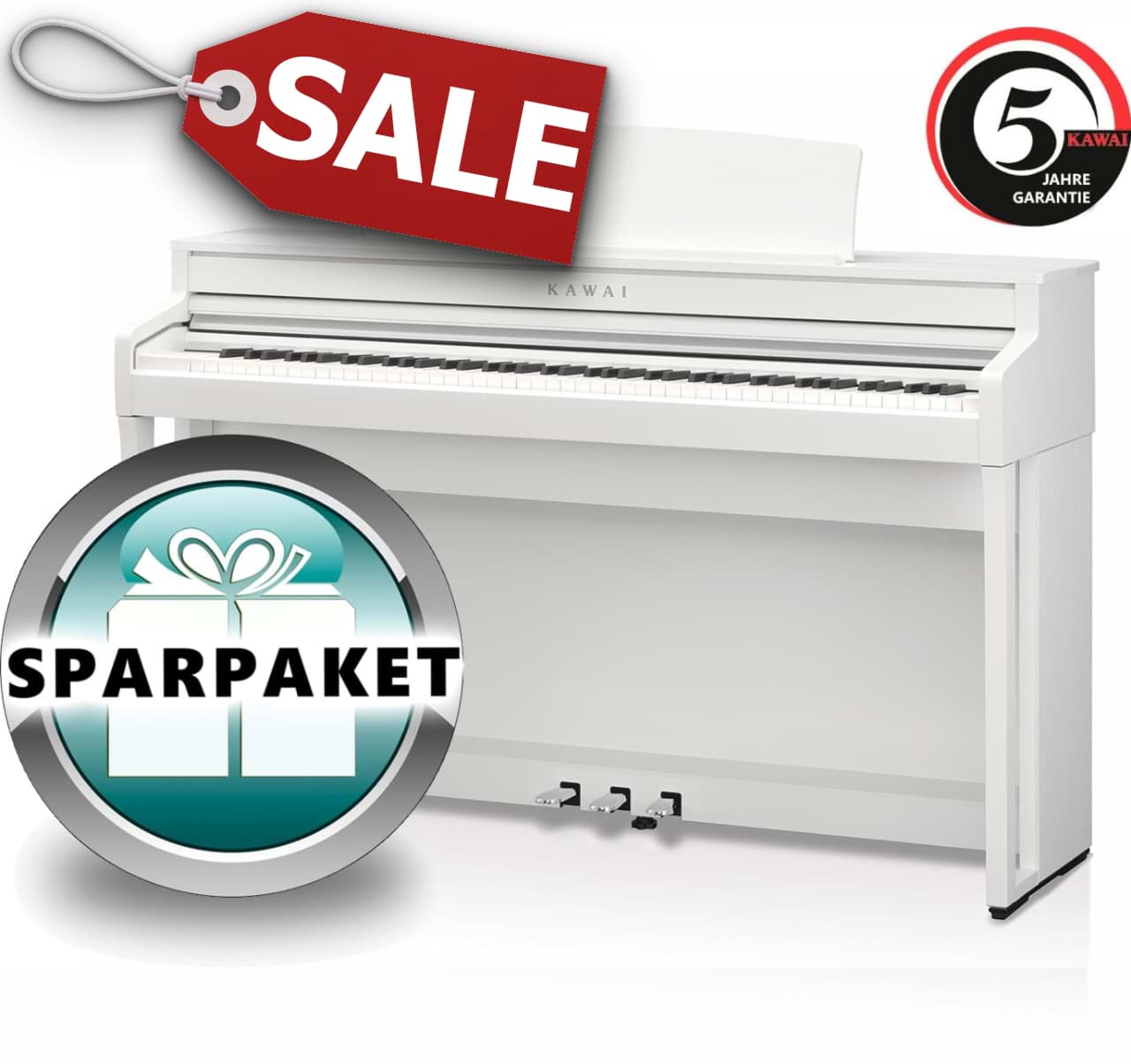Bild von Kawai CA-59 W Digitalpiano Weiß Matt - Sparpaket
