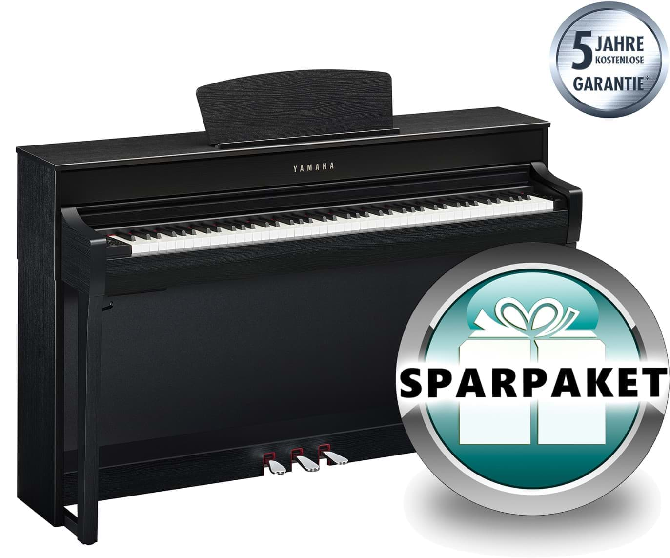 Bild von Yamaha CLP-735 B Digitalpiano Schwarz Matt - SPARPAKET