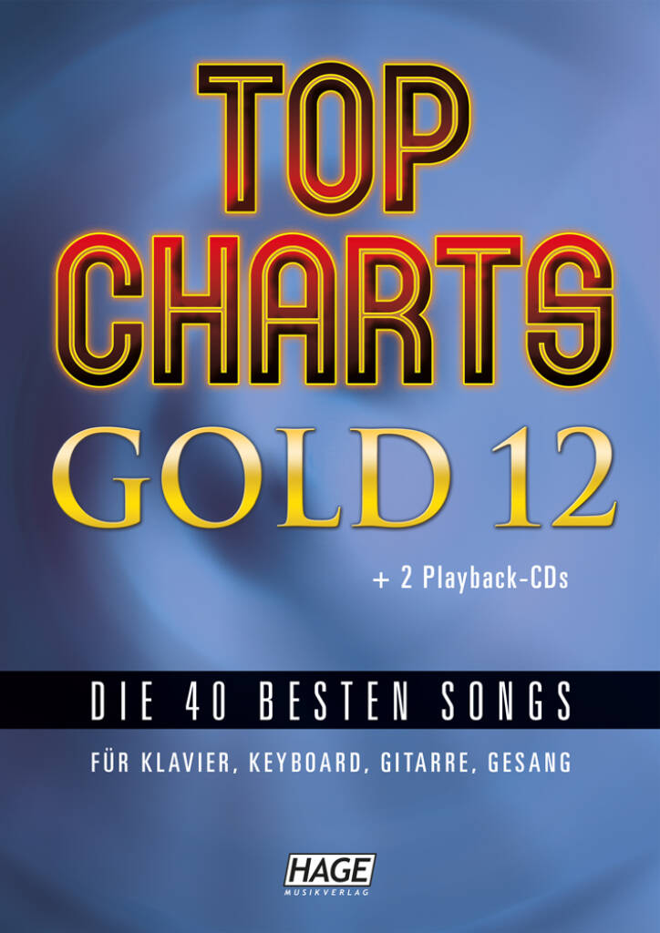 Bild von Top Charts-Gold 12 + 2 Playback CD's für Klavier, Keyboard, Gitarre, Gesang - Letzes Exemplar!