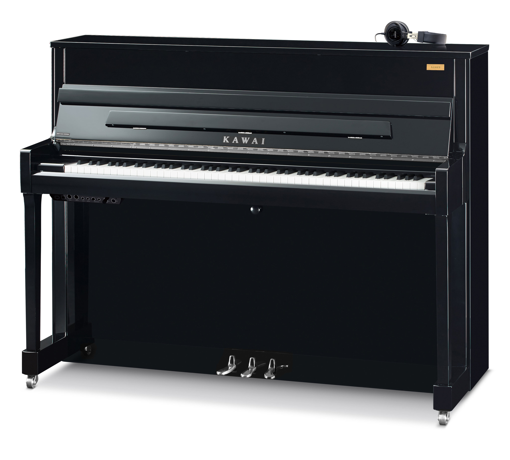 Kawai K-200 AURES 2 EP Silber Hybrid-Klavier - Schwarz Hochglanz