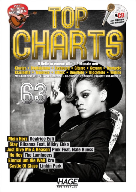 Hage Top Charts 63 mit Midifiles auf USB-Stick und Playback CD