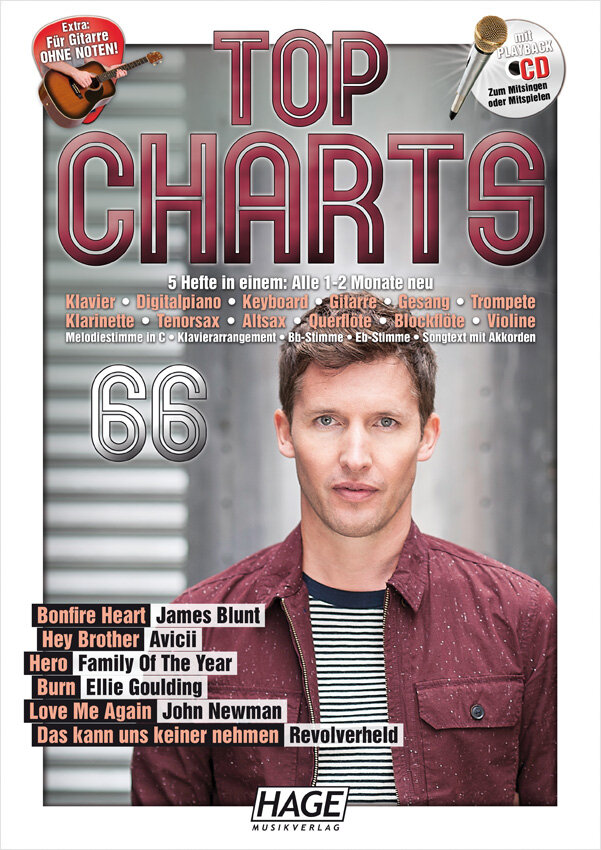 Hage Top Charts 66 mit Midifiles auf USB-Stick und Playback CD