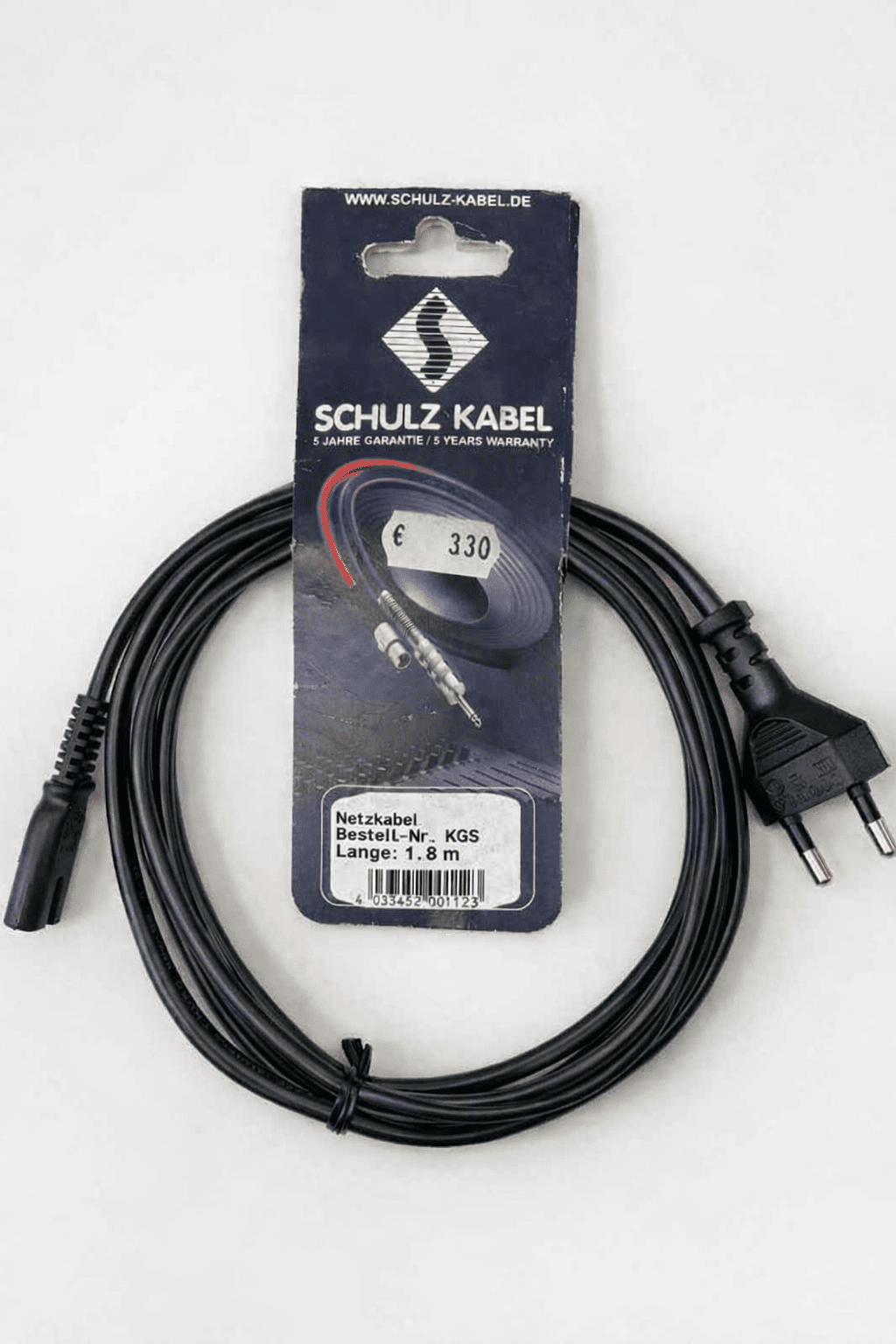 Netzkabel von Schulz-Kabel - 1,8 Meter - Professionelles Stromkabel für Audio‑ und Elektronikgeräte