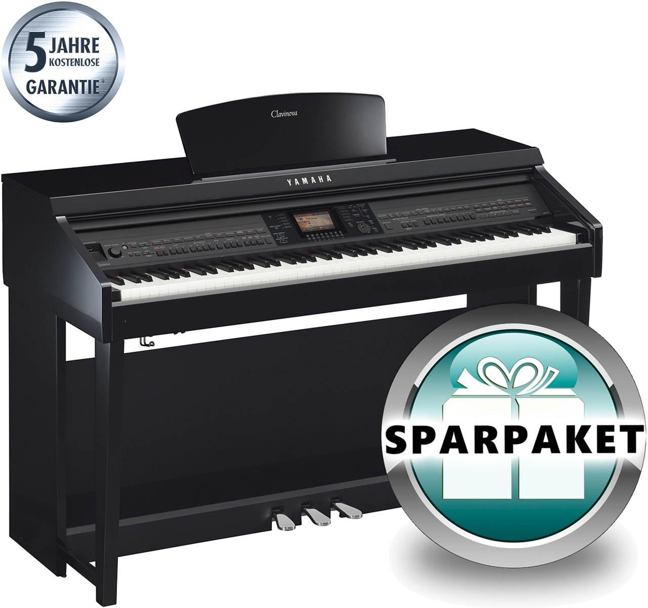 Bild von Yamaha CVP-701 PE - Schwarz Hochglanz - SPARPAKET