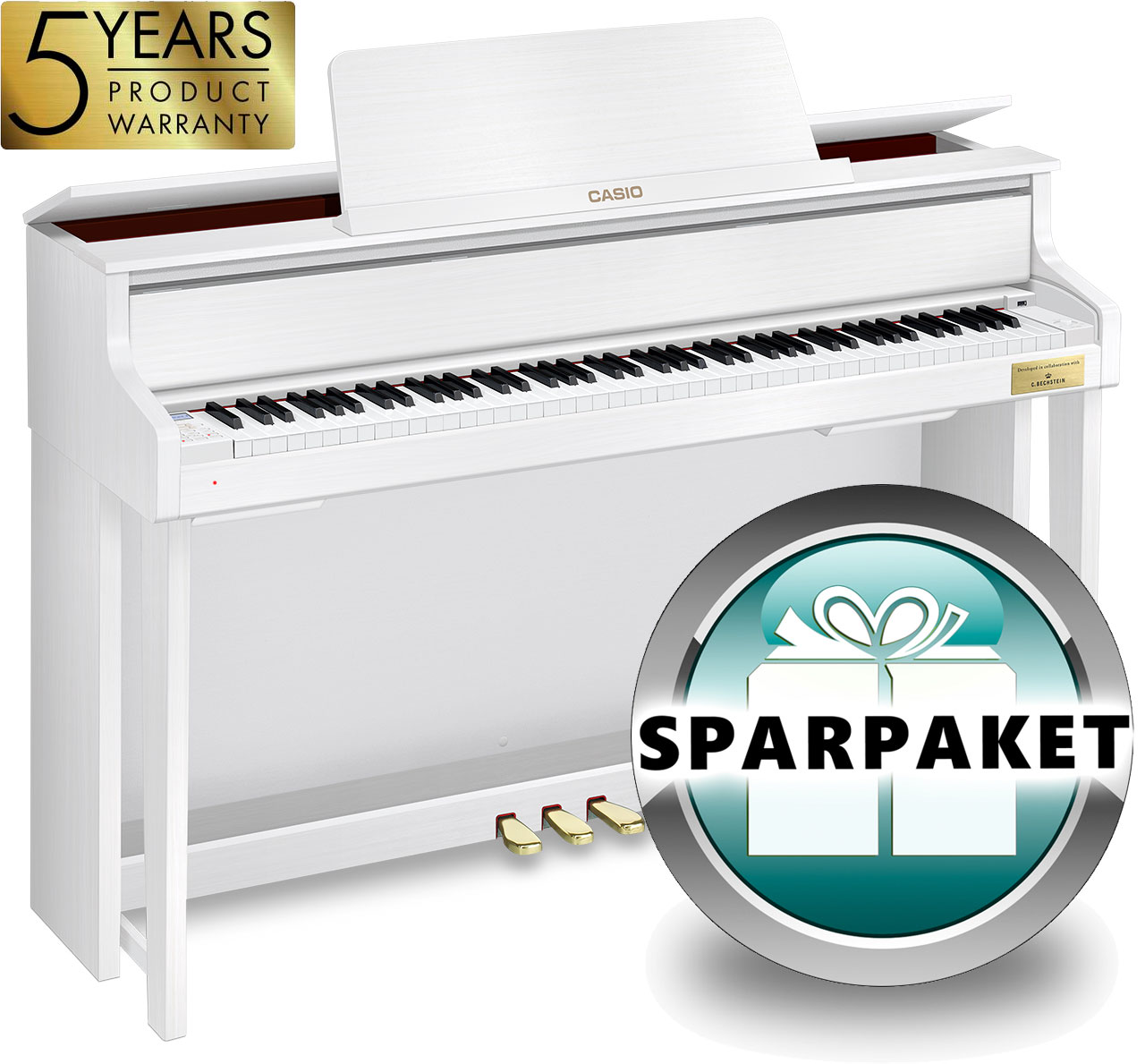 Bild von Casio Grand Hybrid GP-300 WE Weiß Matt - SPARPAKET - Vorführmodell