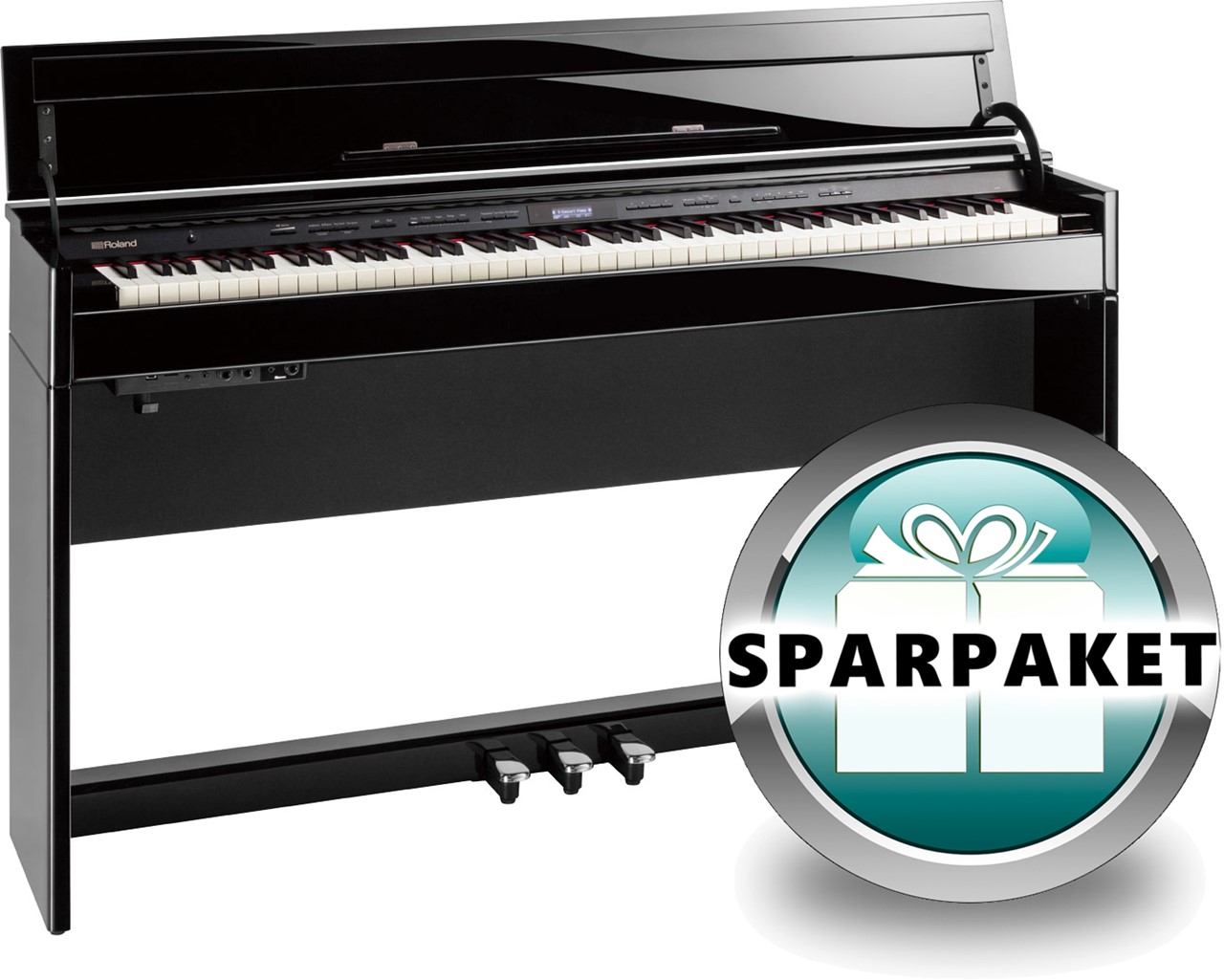 Bild von Roland DP-603 PE Digitalpiano Schwarz Poliert - SPARPAKET