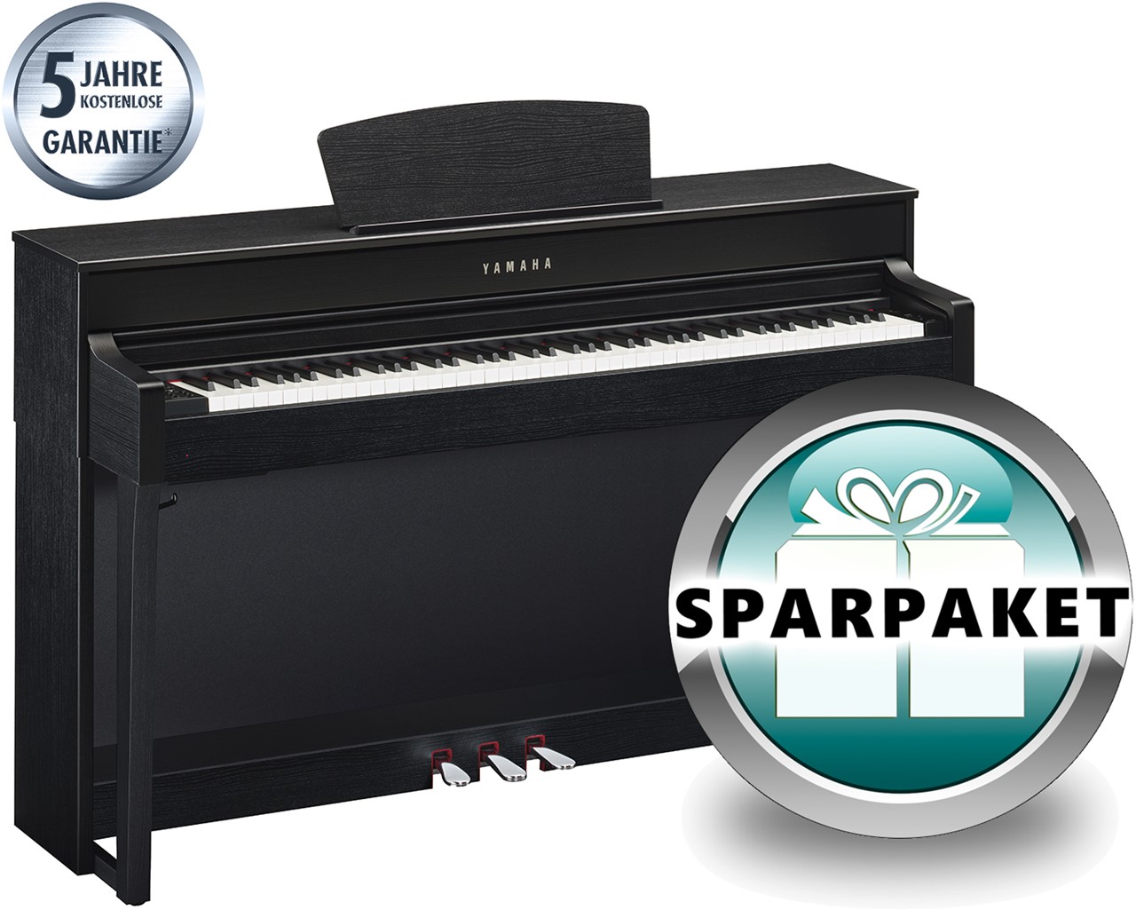 Bild von Yamaha Clavinova CLP-635 B Schwarz Matt - SPARPAKET