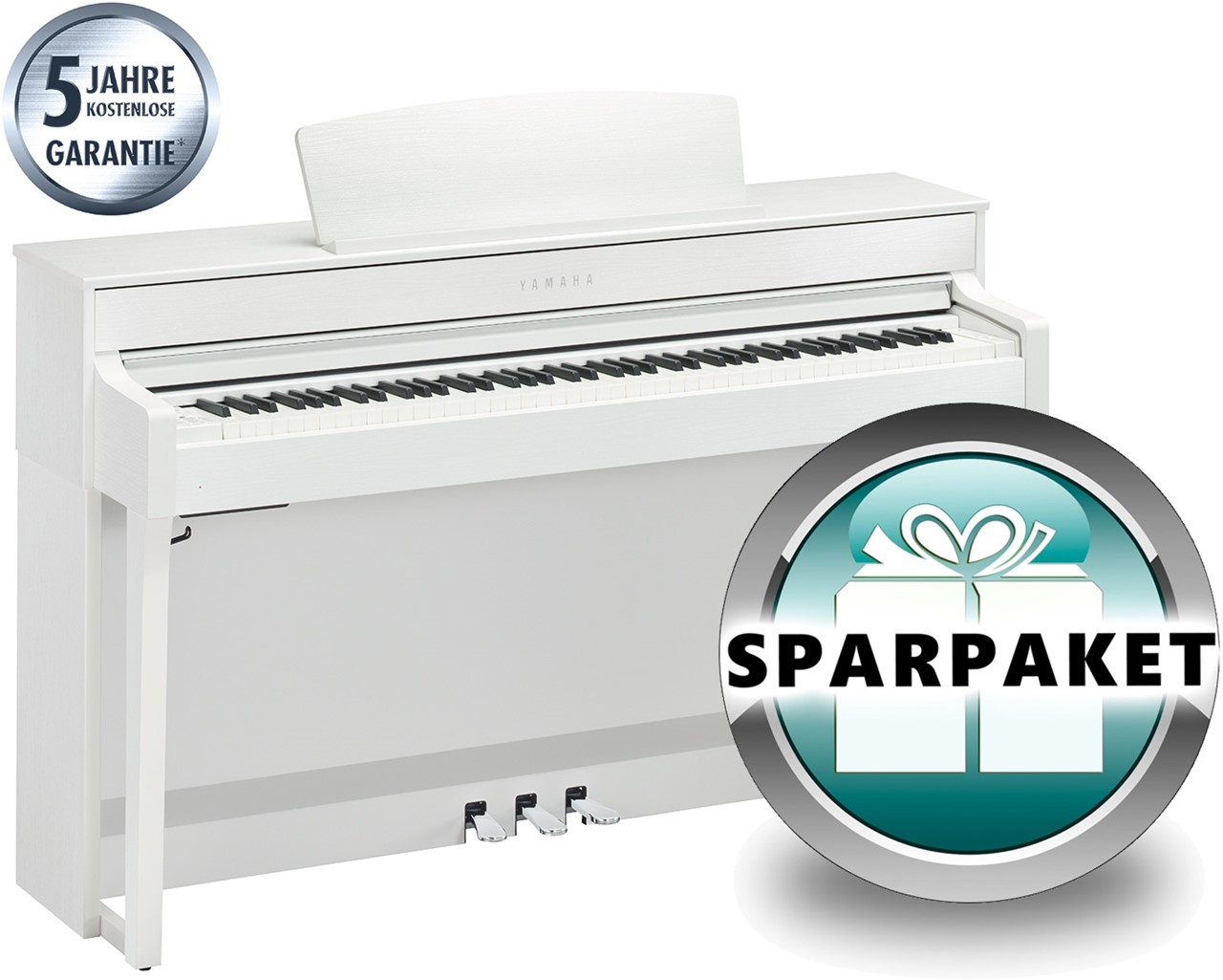 Bild von Yamaha Clavinova CLP-645 WH Weiß Matt - SPARPAKET