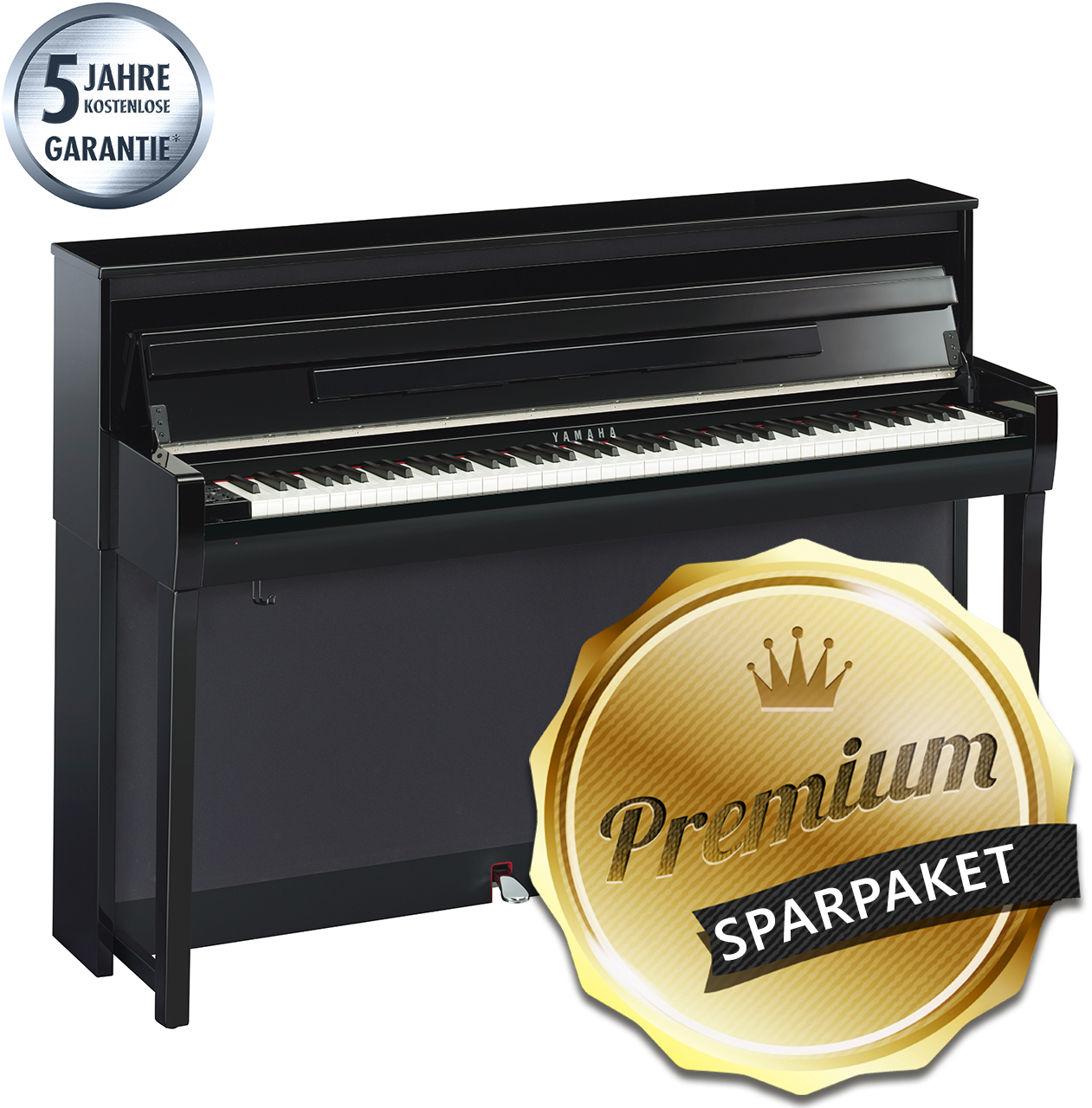 Bild von Yamaha Clavinova CLP-685 PE Schwarz Hochglanz - PREMIUM-SPARPAKET