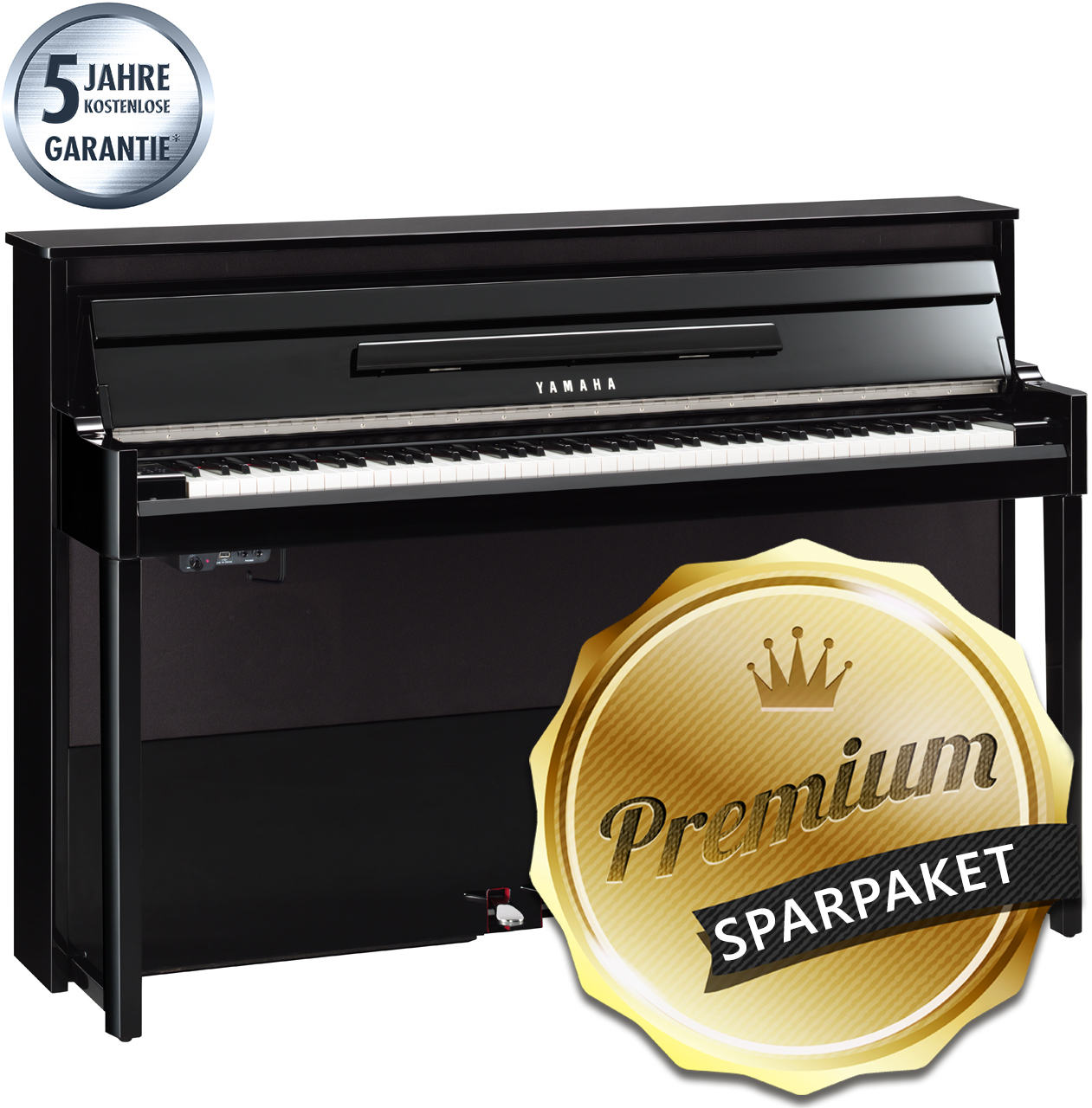 Bild von Yamaha NU1 X PE - Hybrid-Piano - Schwarz Hochglanz - Premium-Sparpaket