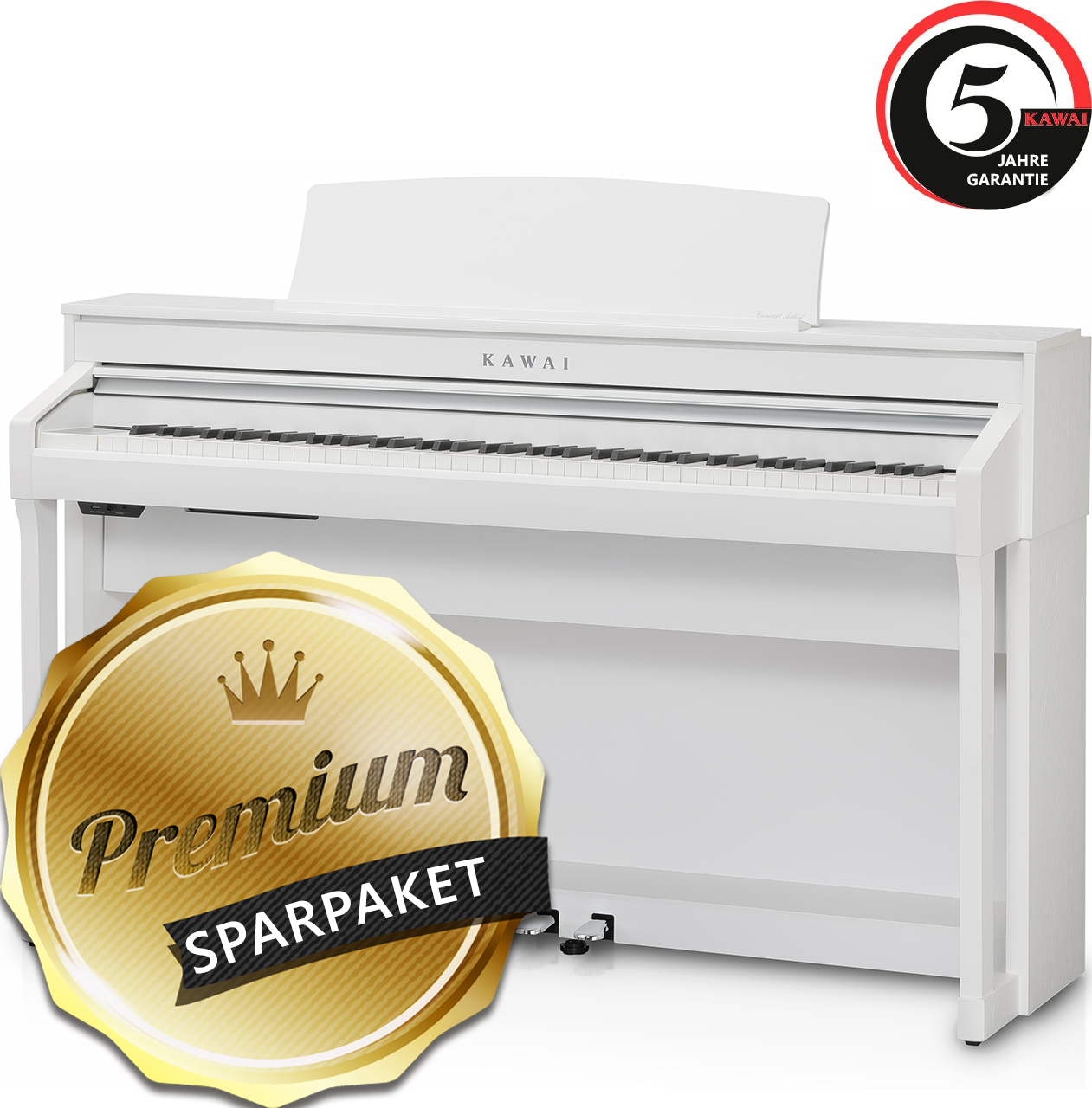 Bild von Kawai CA-78 W Digitalpiano Weiß Matt - PREMIUM-SPARPAKET - Vorführmodell