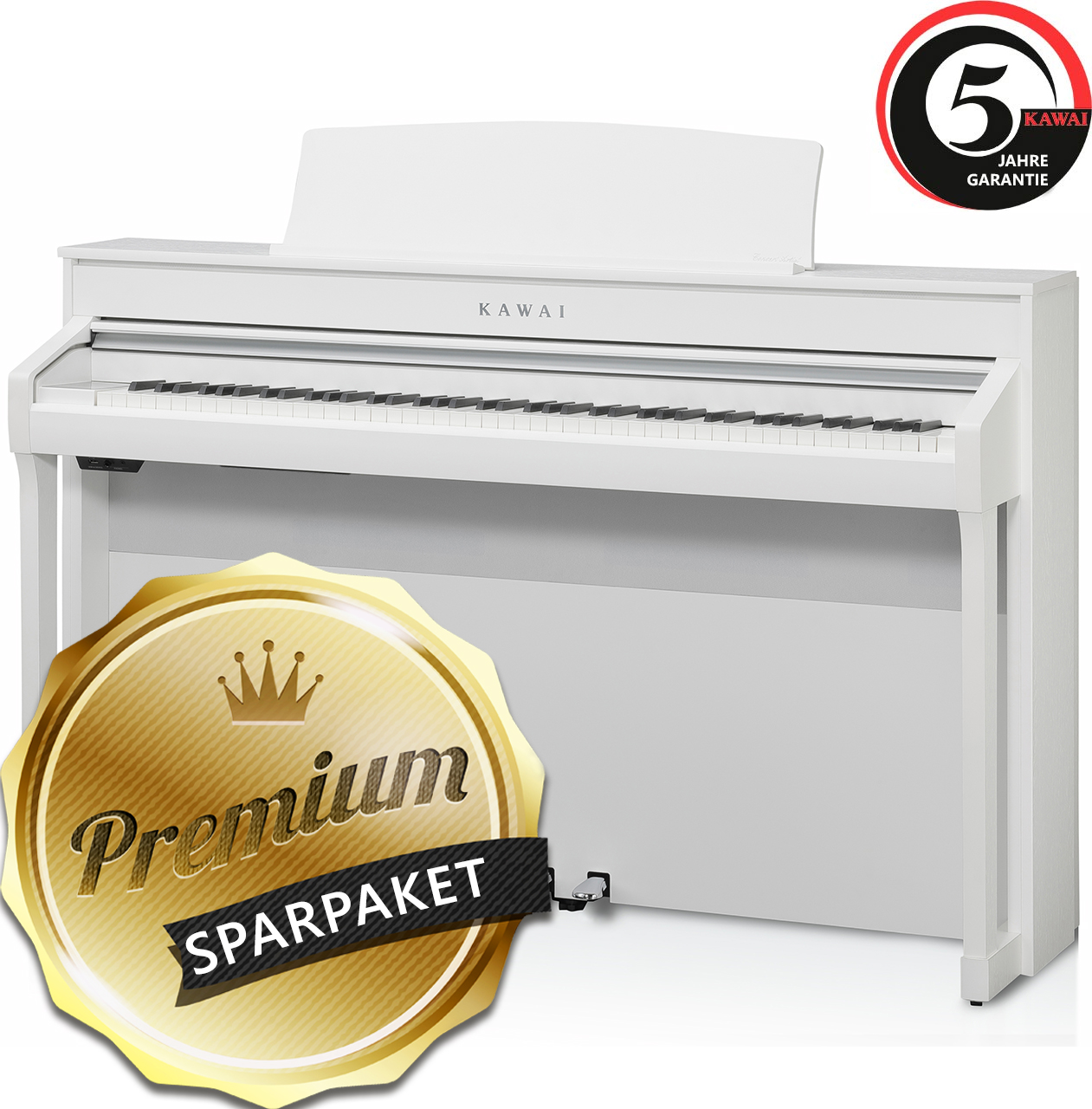 Bild von Kawai CA-98 W Digitalpiano Weiß Matt - PREMIUM-SPARPAKET