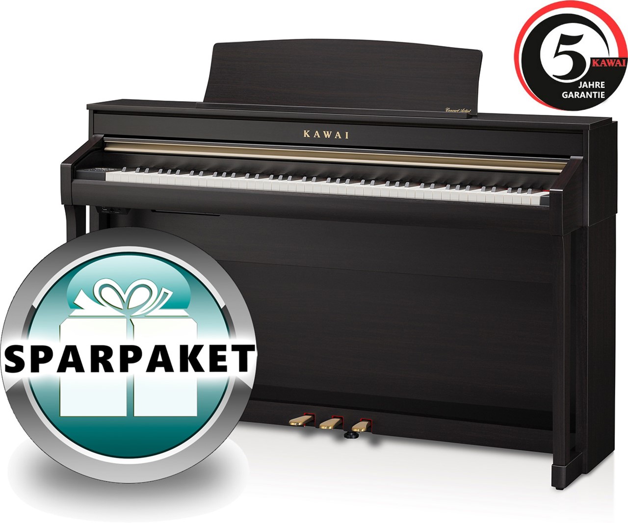 Bild von Kawai CA-58 R Digitalpiano Rosenholz - Sparpaket