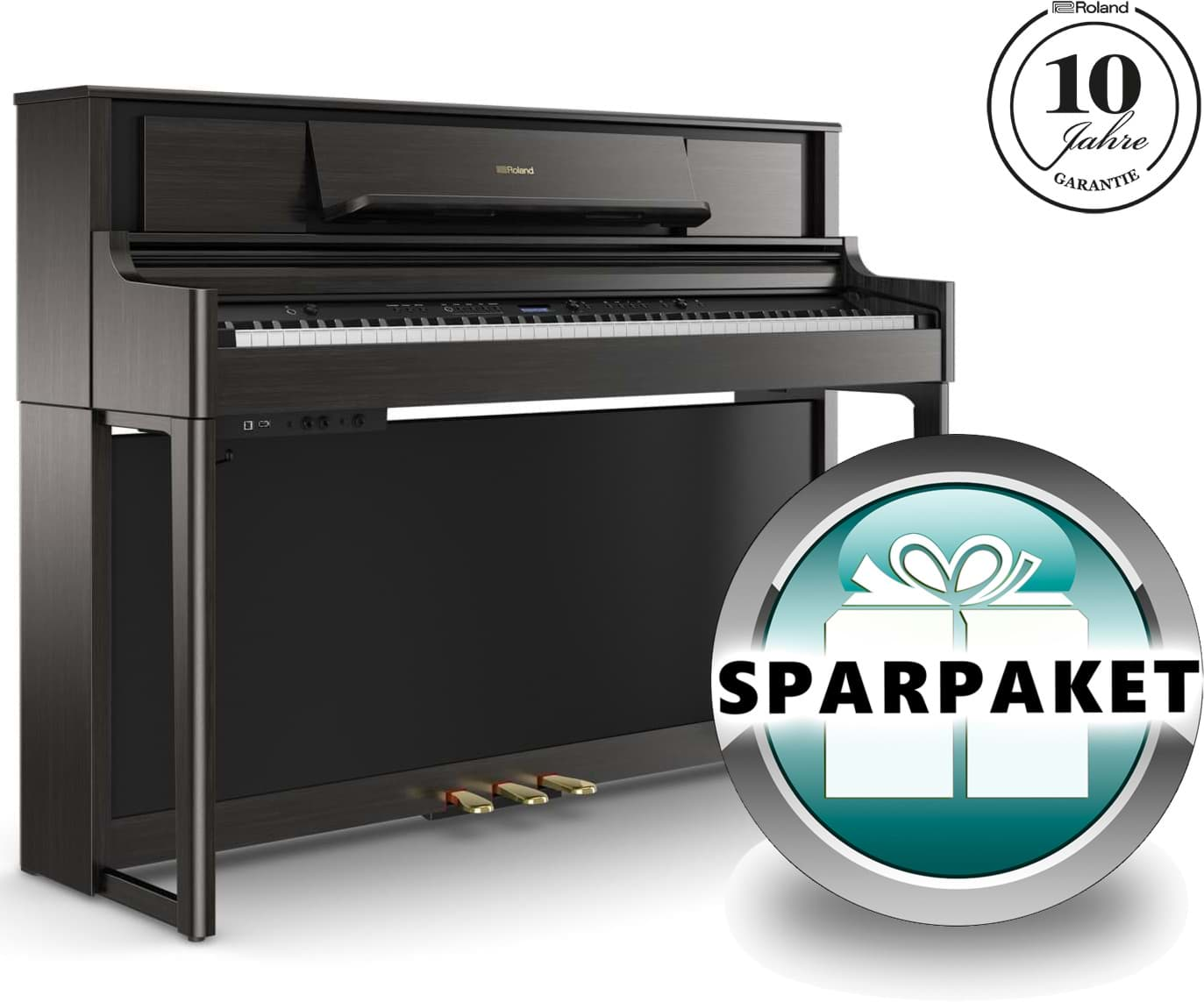 Bild von Roland LX-705 CH Digitalpiano Charcoal Schwarz - Sparpaket