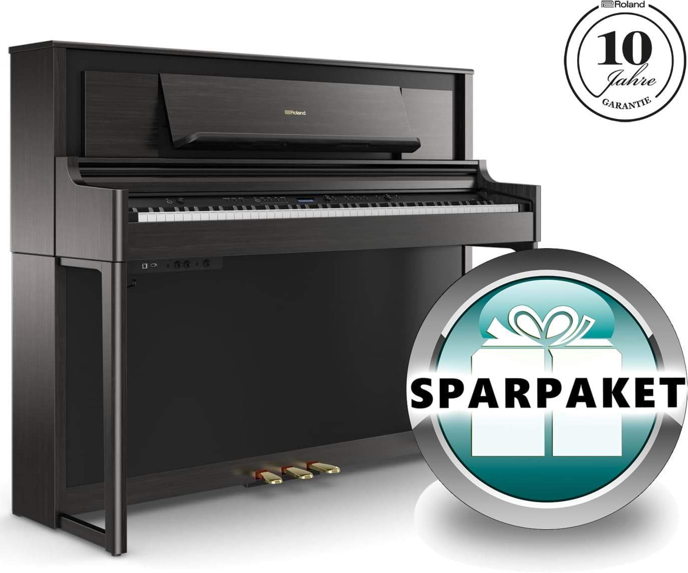 Bild von Roland LX-706 CH Digitalpiano Charcoal Schwarz - Sparpaket