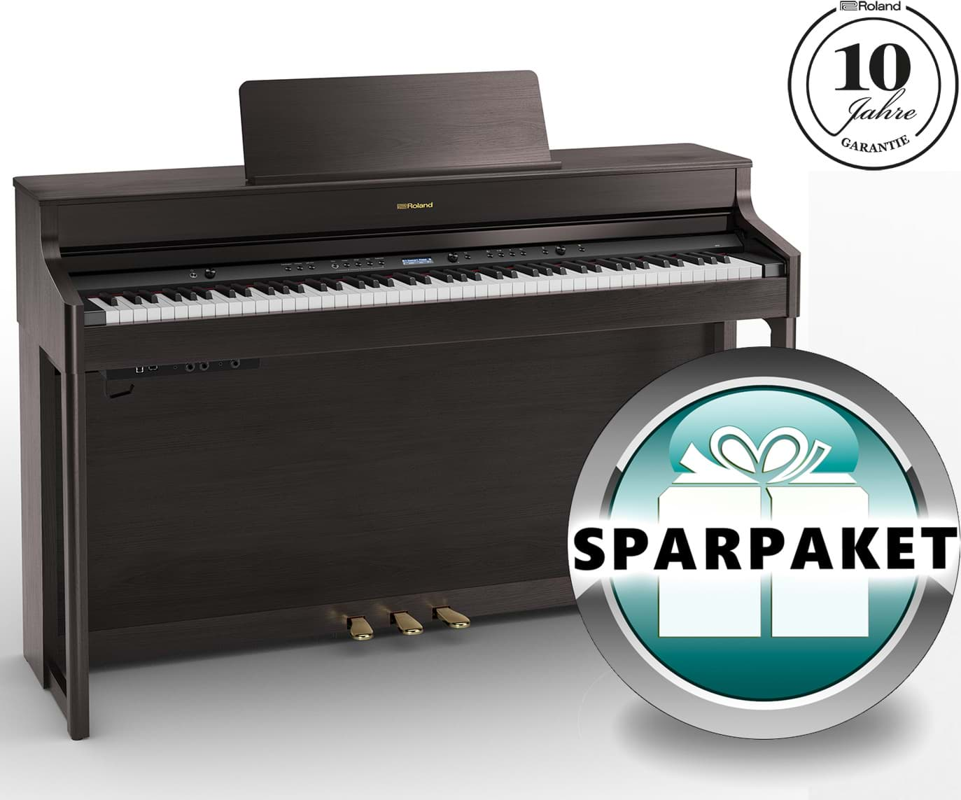 Bild von Roland HP-702 DR Digitalpiano Dunkles Rosenholz - Sparpaket