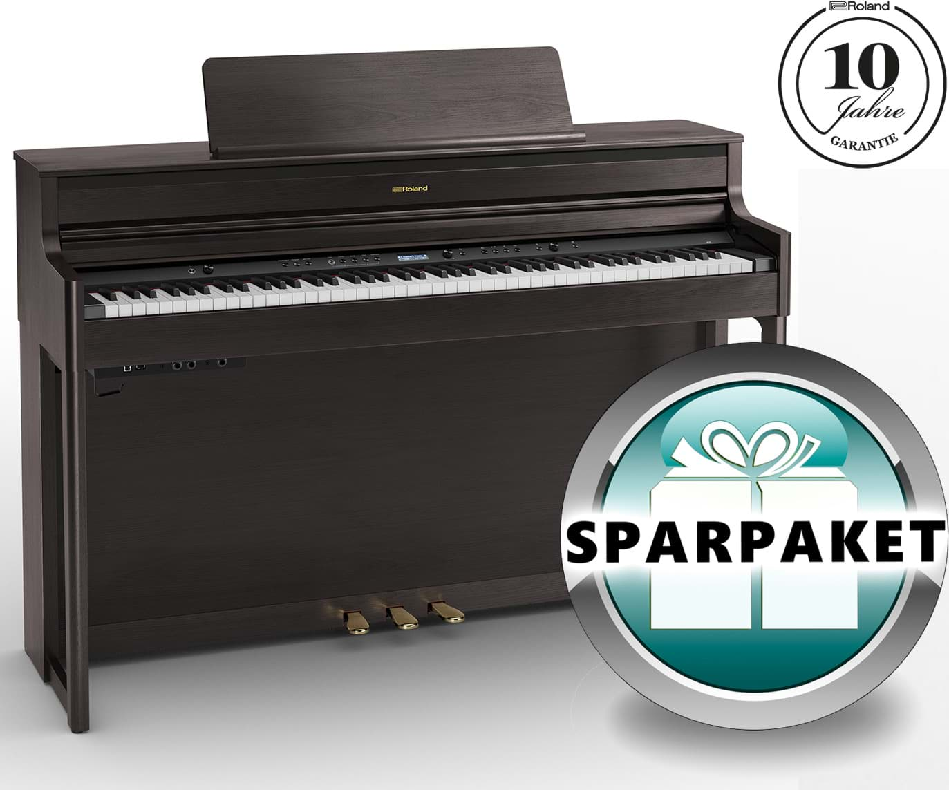 Bild von Roland HP-704 DR Digitalpiano Dunkles Rosenholz - Sparpaket