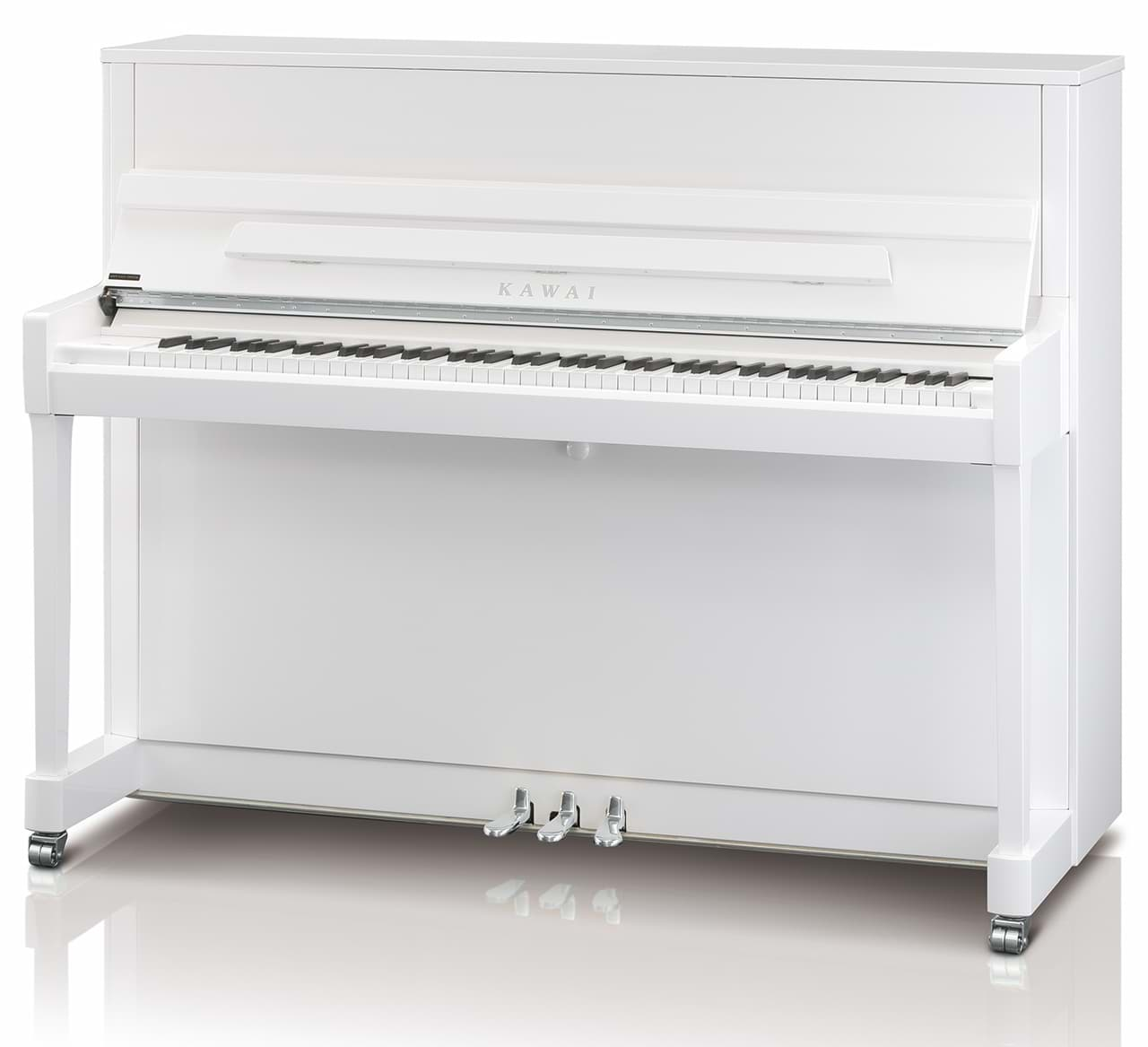 Bild von Kawai K-200 WHP Klavier - Weiß Hochglanz / Silber