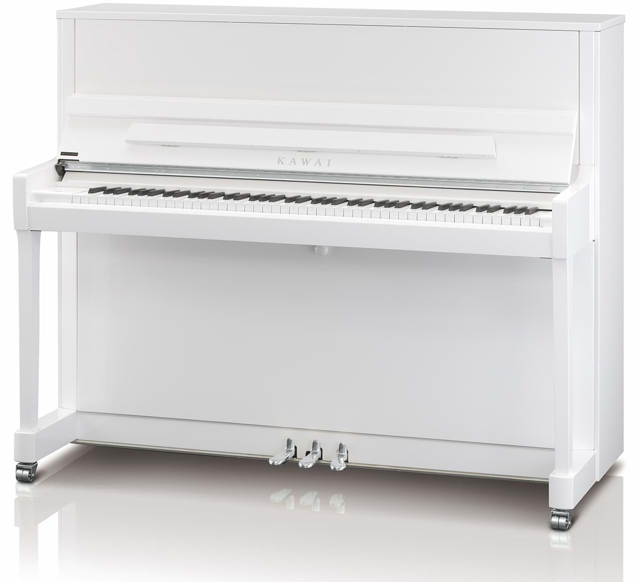 Bild von Kawai K-300 WHP Klavier - Weiß Hochglanz / Silber