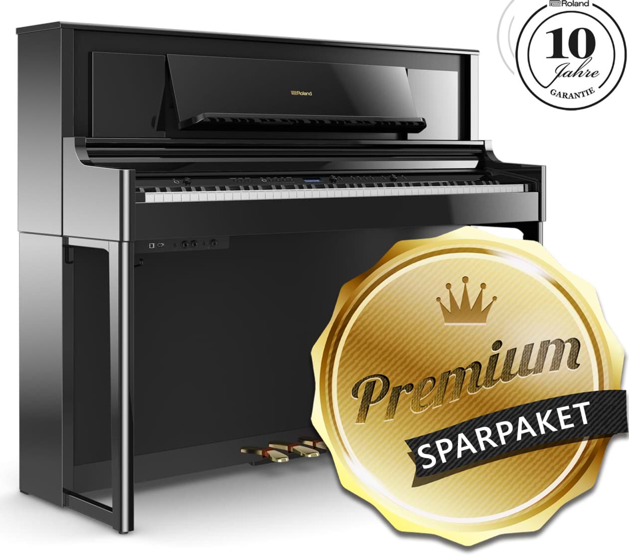 Bild von Roland LX-706 PE Digitalpiano Schwarz Hochglanz - SPARPAKET