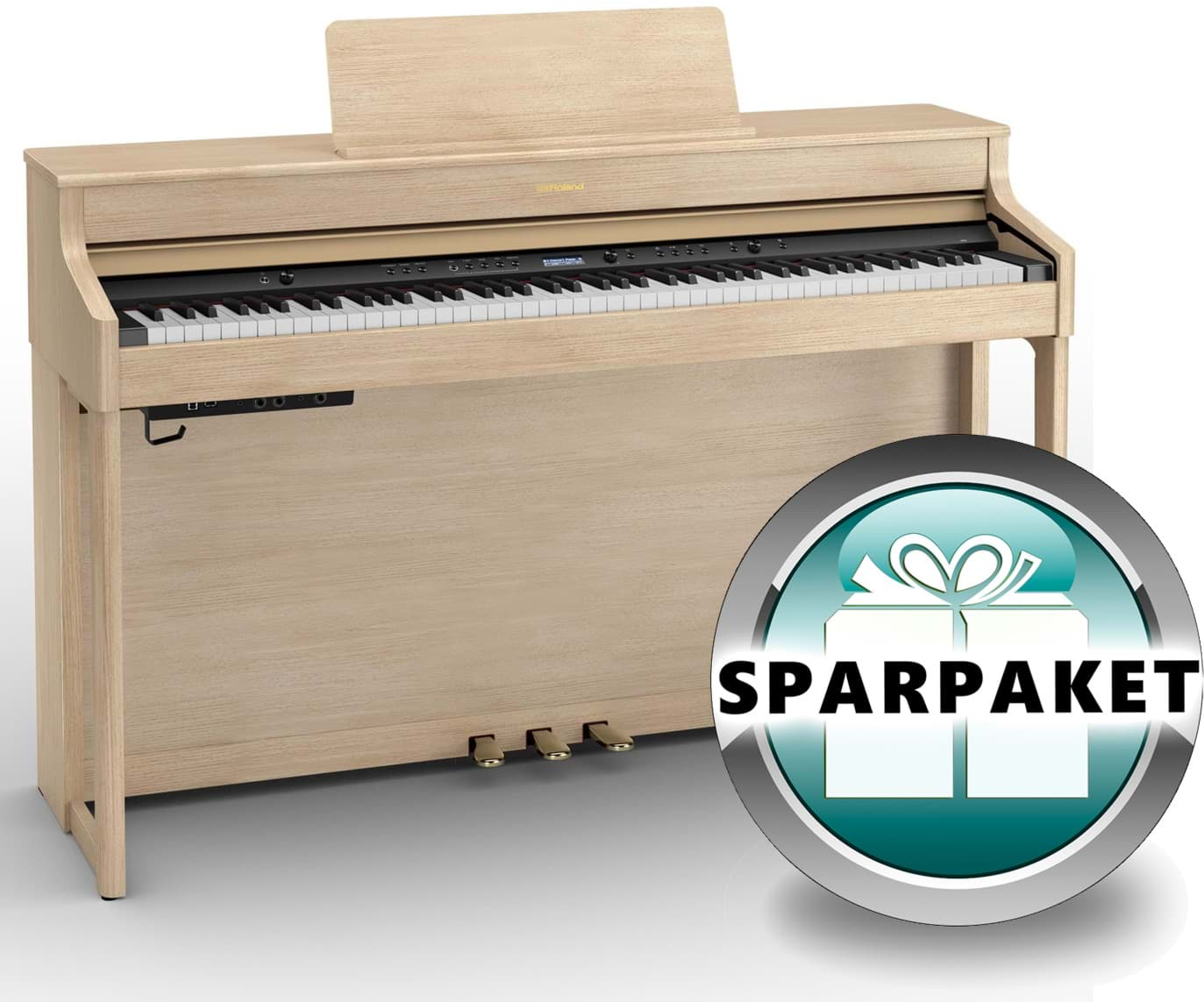 Bild von Roland HP-702 LA Digitalpiano Eiche Hell - Sparpaket