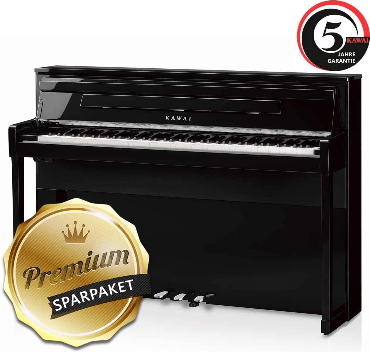 Bild von Kawai CA-99 EP Digitalpiano Schwarz Hochglanz - Premium-Sparpaket