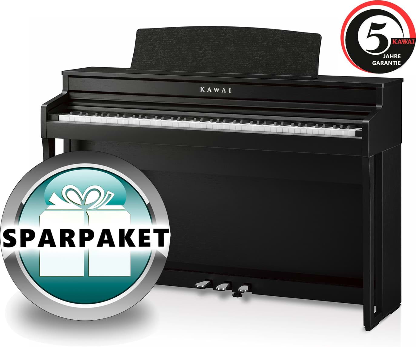 Bild von Kawai CA-49 B Digitalpiano Schwarz - Sparpaket